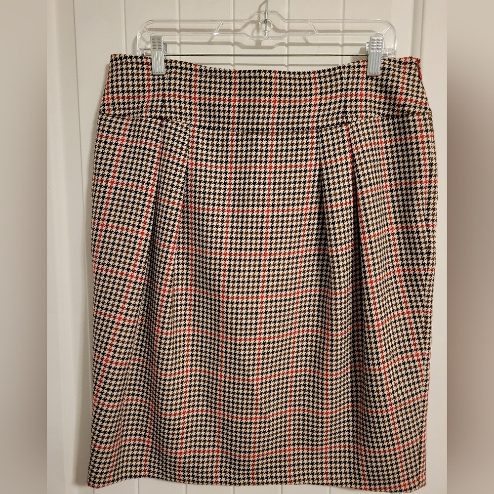 Preppy Wool Blend Plaid Skirt